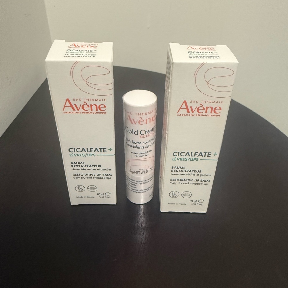 NEW 2x AVÈNE CICALFATE +RESTORATIVE LIP BALM 10 ml &AVENE COLD CREAM LIP BALM 4g